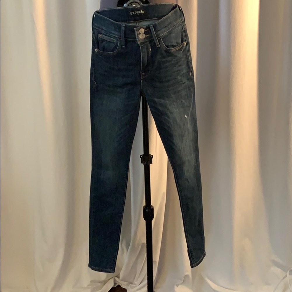 Express Mid Rise Denim Legging Size 00